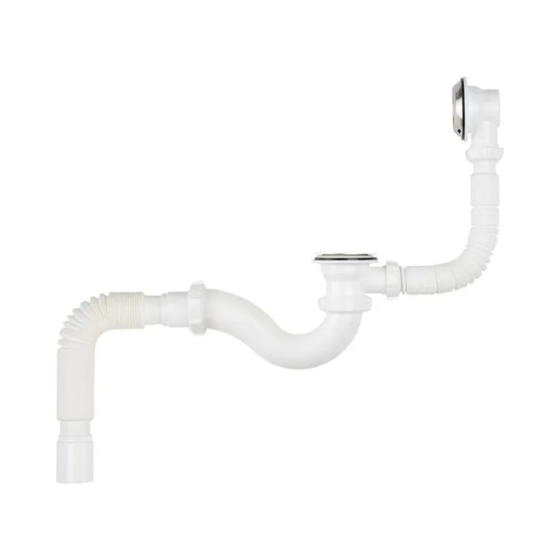 Сифон для ванны Aquant 1 1/2"х40 с выпуском и переливом с мет.реш. с г.т. 40x40/50 V155-14-MR