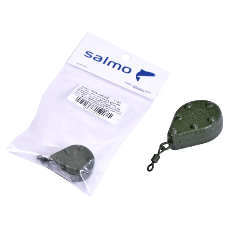 Грузило с вертлюгом SALMO BUN SWIVEL green, 090г SBS-090GR