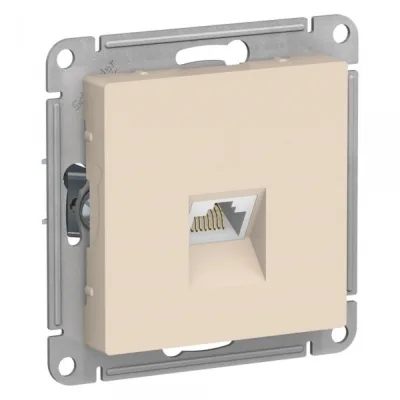 Розетка компьютерная Systeme Electric AtlasDesign встраиваемая бежевая RJ45 (ATN000286)