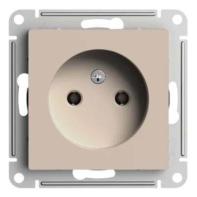 Розетка Systeme Electric AtlasDesign встраиваемая песочная без заземления (ATN001241)