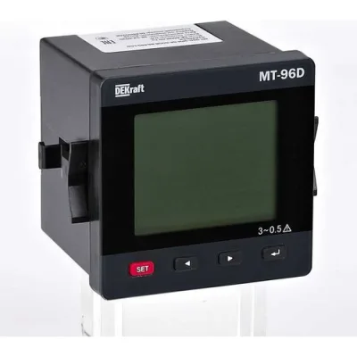 Мультиметр цифровой Dekraft МТ-96D, 96x96 мм, трехфазный, вход 600 В, 5 А, LCD-дисплей 51424DEK