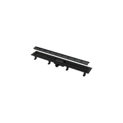 Водоотводящий желоб для решетки Alca Plast с порогами, черный-матовый APZ10BLACK-650M