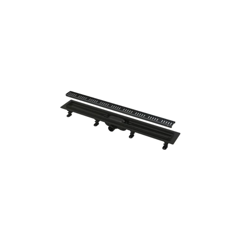Водоотводящий желоб для решетки Alca Plast с порогами, черный-матовый APZ10BLACK-650M