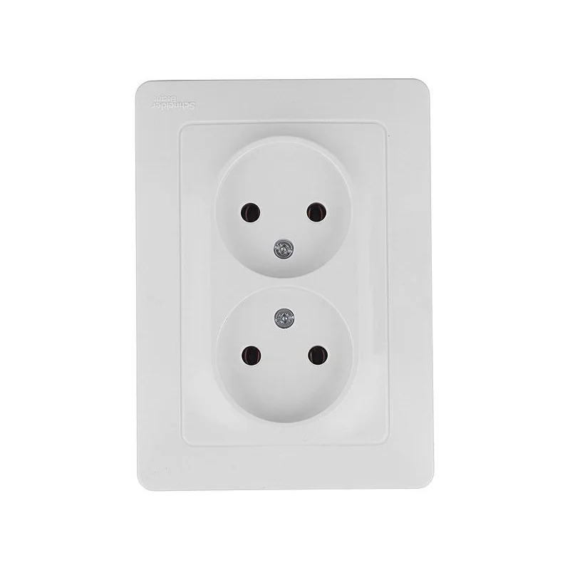 Розетка двойная Systeme Electric Blanca встраиваемая белая без заземления (BLNRS000021)