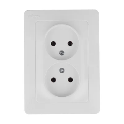 Розетка двойная Systeme Electric Blanca встраиваемая белая без заземления (BLNRS000021)