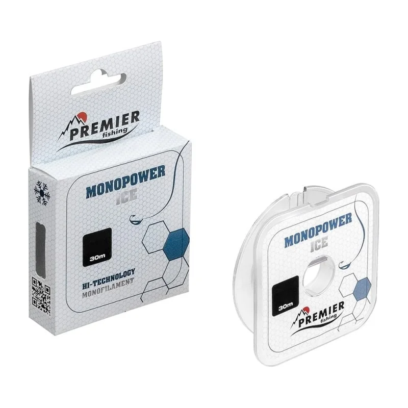 Леска Premier fishing MONOPOWER ICE PR-MI-T-028-30, 0.28мм/30м, прозрачный нейлон 280980
