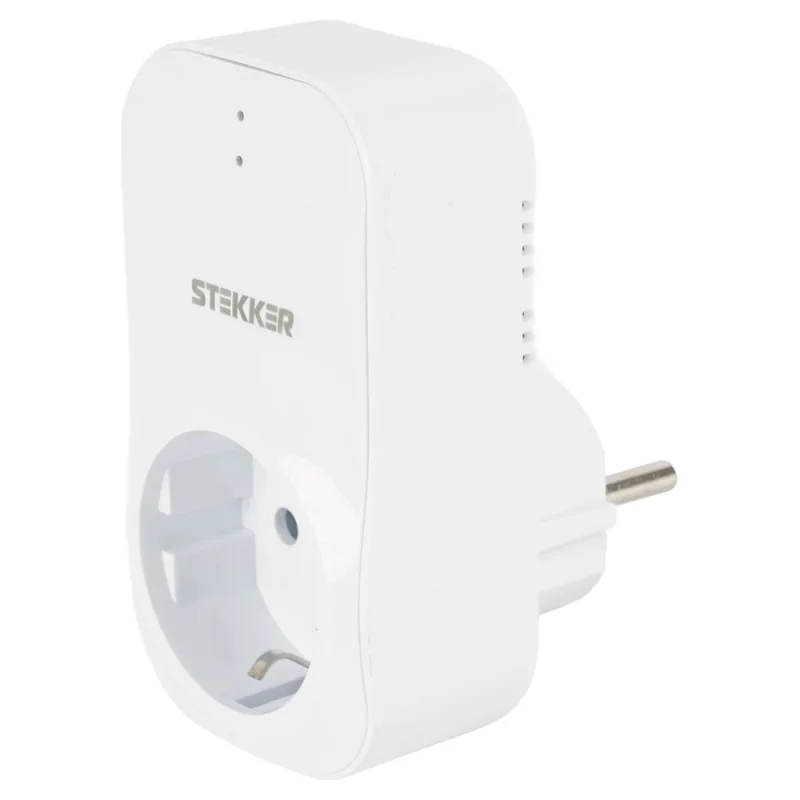 Реле напряжения для розетки STEKKER VP-100W-3M, 230В, 16A, белый 50687