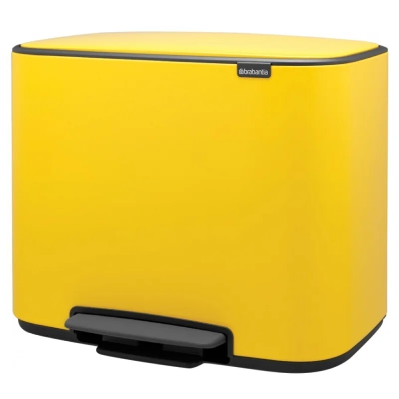 Ведро для мусора Brabantia Bo Pedal Bin с крышкой 36 л металл желтое с педалью