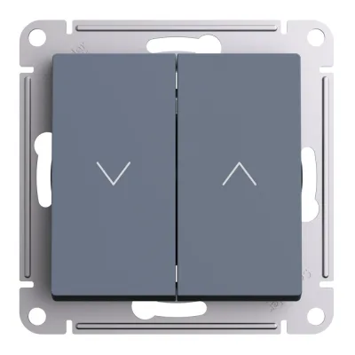 Выключатель жалюзи Systeme Electric AtlasDesign двухклавишный встраиваемый грифель (ATN000719)