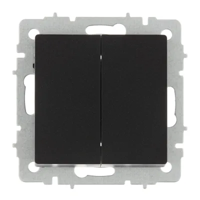 Выключатель IEK Brite двухклавишный встраиваемый черный (BR-V20-0-10-K02)