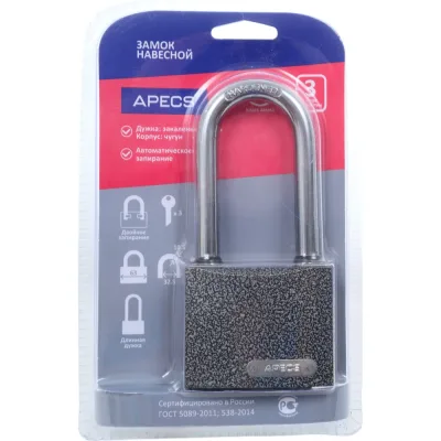 Замок навесной APECS PD-01-63-L-Blister 17535 00017535