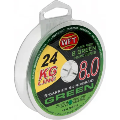 Плетеная леска WFT KG x8 Green 150/018 1D-C-506-018
