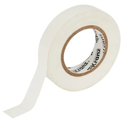 Изолента ПВХ KRANZ 0,13х15 мм, 25 м, белая KR-09-2101