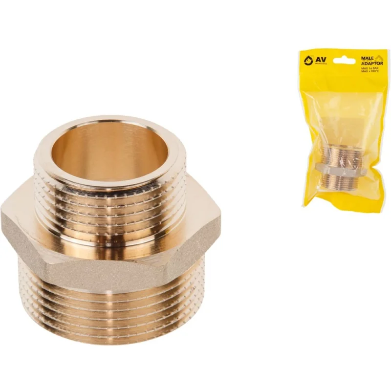 Ниппель латунный редукционный наружная-наружная AV Engineering 1 1/4"х1" AVE303019 ЦЗ-1314528060