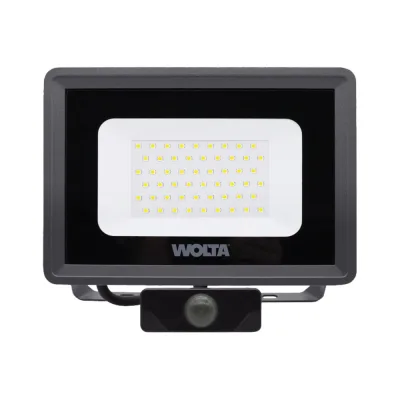 Прожектор светодиодный Wolta WFL 5700К 50 Вт IP65 с датчиком серый