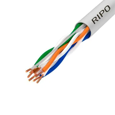 Интернет-кабель (витая пара) UTP CAT5e 4х2х0,51 мм Ripo Premium серый (100 м)
