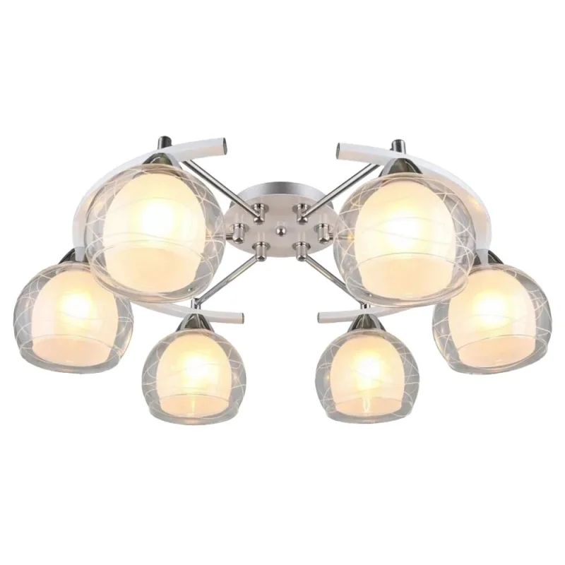 Люстра потолочная Schaffner Maillot E27 240 Вт 20 кв.м (4655-6 WH-CR)