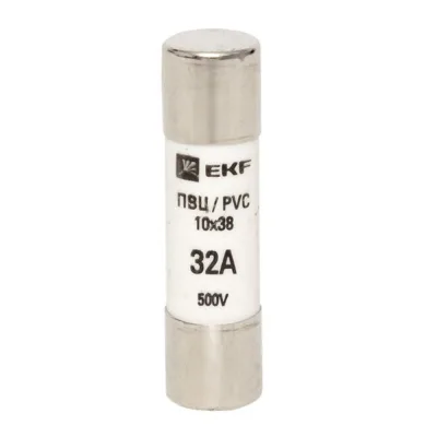 Вставка плавкая EKF ПВЦ 32А 50 кА 500 В цилиндрическая (pvc-10x38-32)