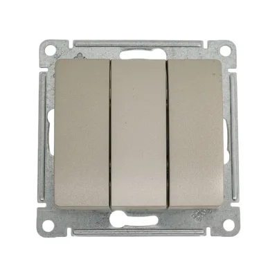 3-клавишный механизм выключателя Systeme Electric скрытой проводки Glossa 10А IP20 3 10AX платина GSL001231