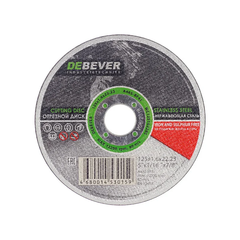 Круг отрезной по нержавеющей стали Debever 125х22,2х1,6 мм (WC12516228S/30159)
