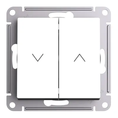 Выключатель жалюзи Systeme Electric AtlasDesign двухклавишный встраиваемый белый (ATN000119)