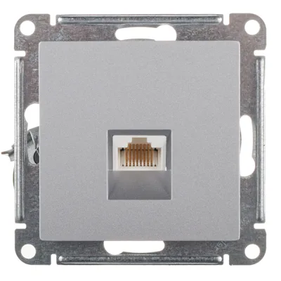 Розетка компьютерная Systeme Electric AtlasDesign встраиваемая алюминий RJ45 (ATN000383)