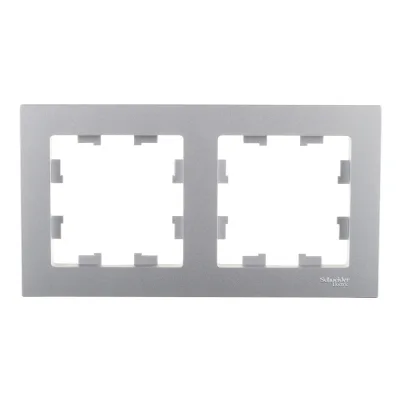Рамка Systeme Electric AtlasDesign двухместная алюминий (ATN000302)