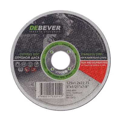 Круг отрезной по нержавеющей стали Debever 125х22,2х1,2 мм (WC12512228S/30142)