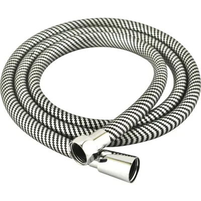 Шланг для душа Melodia della vita WONDER SILICONE ANTI-TWIST, 1/2х"1/2" конус, нержавеющая сталь, d15, L150 см, черный/белый MKP34449BLpi 18902