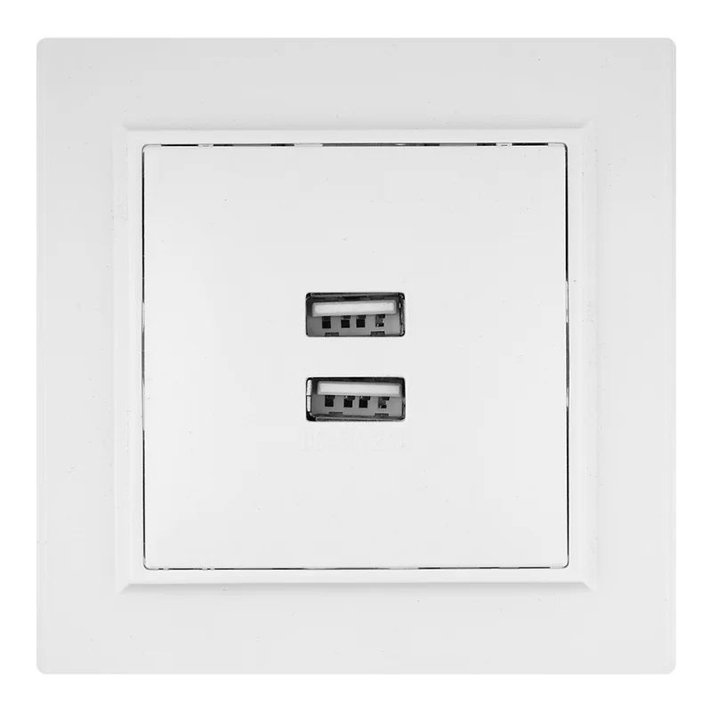 Розетка USB EKF Минск встраиваемая белая 2хUSB-А (ERR-2USB-100)