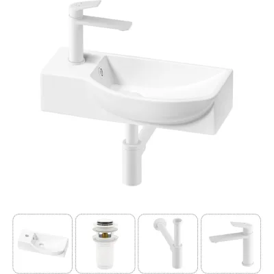 Комплект Wellsee 4 в 1 Lavinia Boho Bathroom Sink накладная/подвесная раковина 45x24 см 20216088R