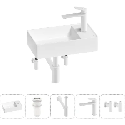 Мини-раковина для ванной комнаты или туалета Wellsee WC Area в наборе 5 в 1 20213641R