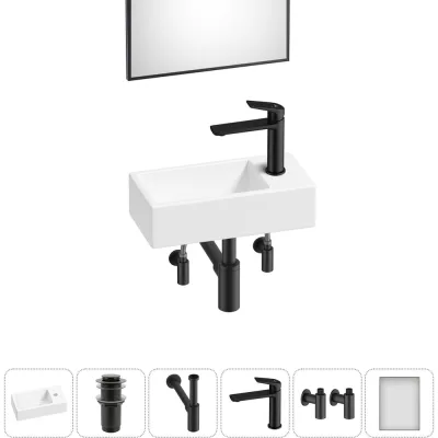 Комплект Wellsee 6 в 1 Lavinia Boho Bathroom Sink накладная/подвесная раковина 40x20 см 20219570R