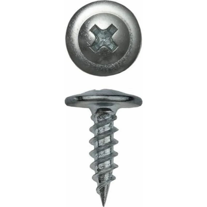 Саморез КВАДРА пресс-шайба, острый конец, 4.2x32, цинк, 10 шт. 420321010812