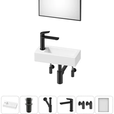 Комплект Wellsee 6 в 1 Lavinia Boho Bathroom Sink накладная/подвесная раковина 37x18 см 20219528R