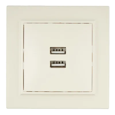 Розетка USB EKF Минск встраиваемая бежевая 2хUSB-А (ERR-2USB-200)