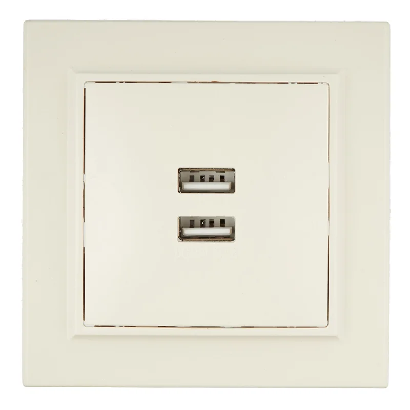Розетка USB EKF Минск встраиваемая бежевая 2хUSB-А (ERR-2USB-200)