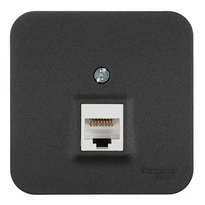 Розетка компьютерная Systeme Electric Blanca накладная антрацит RJ45 (BLNIA045006)