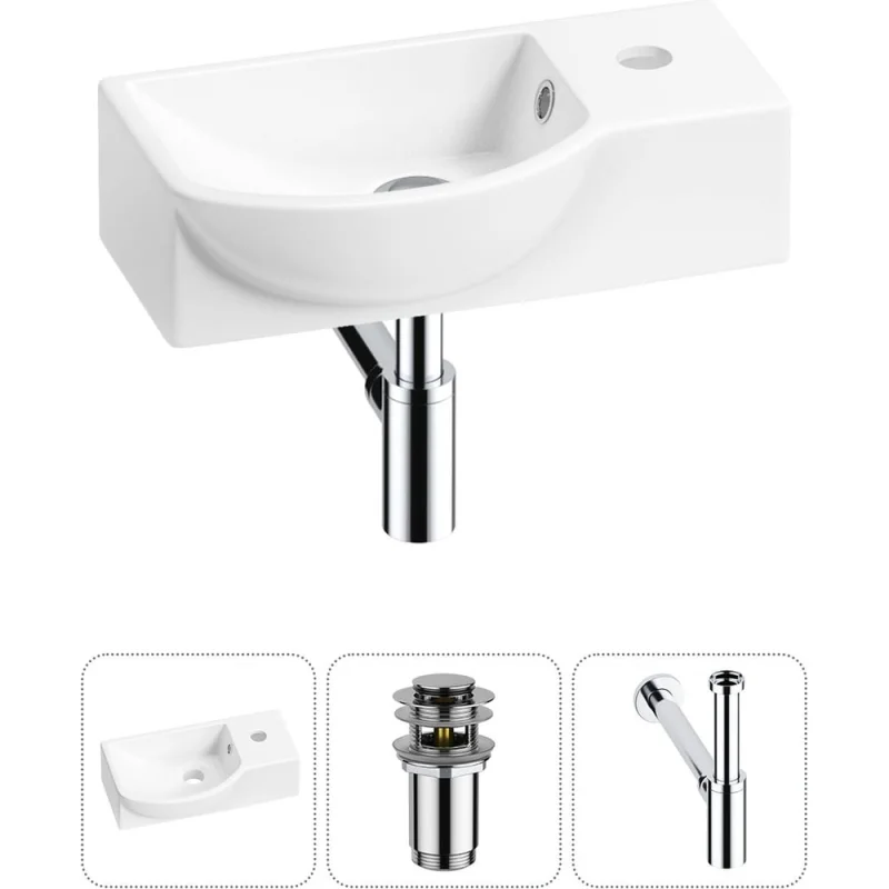 Комплект Wellsee 3 в 1 Lavinia Boho Bathroom Sink накладная/подвесная раковина 40x23 см 20216053R