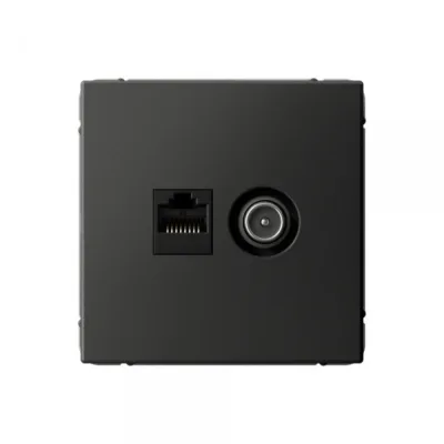 Розетка телевизионная/ компьютерная Systeme Electric ArtGallery встраиваемая базальт TV/ RJ45 (SE GAL001489)