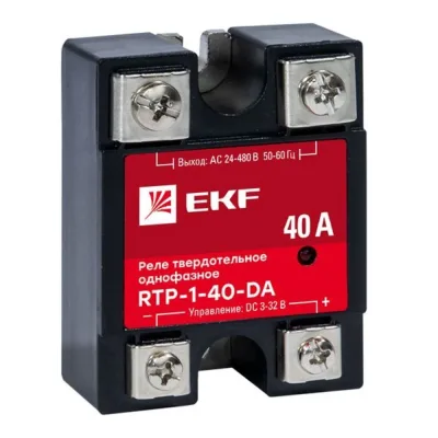 Реле твердотельное EKF PROxima RTP однофазное 480 В 40 А тип AC (rtp-1-40-da)