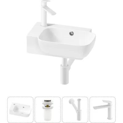 Комплект Wellsee 4 в 1 Lavinia Boho Bathroom Sink накладная/подвесная раковина 40x24 см 20216396R