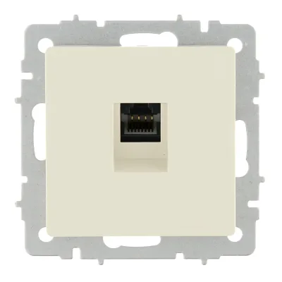 Розетка компьютерная IEK Brite встраиваемая бежевая (BR-K10-1-K10)