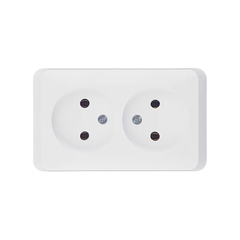 Розетка двойная Systeme Electric Этюд накладная белая без заземления (PA16-005B)