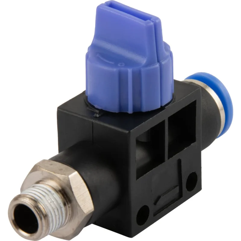 Фитинг цанговый с краном прямой с наружной резьбой R1/4" Harrison HRS-HVFS1202