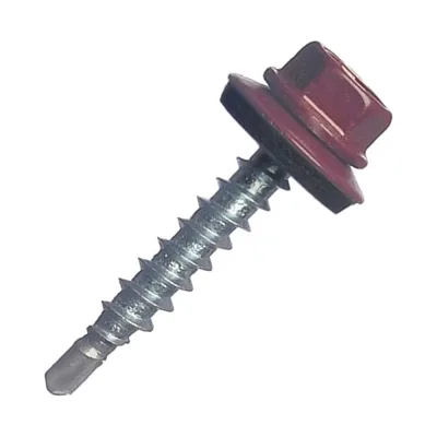 Саморез кровельный МЕТАЛЛСЕРВИС 4,8x29 RAL 3005 винно-красный, по дереву, 60 шт., коробка с окном МС 1271096