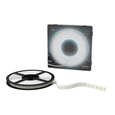 Лента светодиодная Gauss 6500К 9,6 Вт/м 12 В IP66 SMD 2835 5 м (311000310)