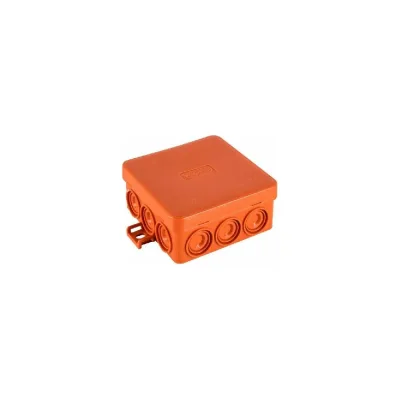 Огнестойкая коробка Экопласт JBL085 E110, о/п 85х85х38, 12 выходов, IP55, 6P, цвет оранжевый 43855HF