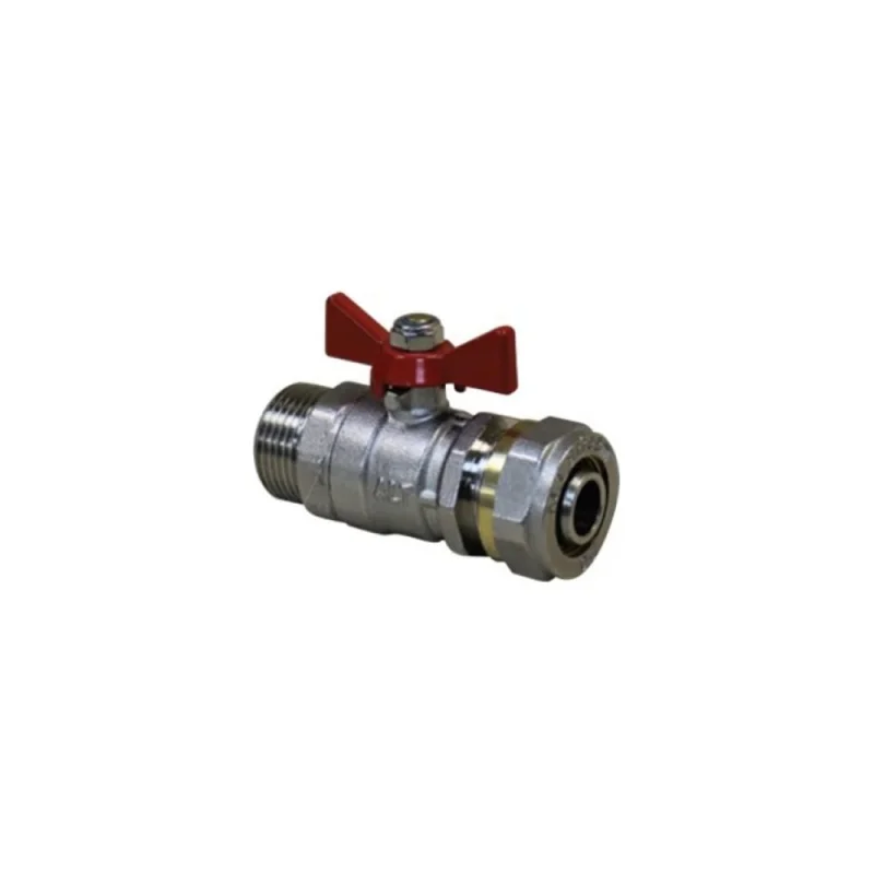 Шаровой кран Altstream под обжим нар.р. 20х3/4" бабочка 014190204