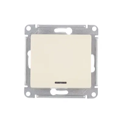 Выключатель Systeme Electric Glossa одноклавишный встраиваемый бежевый с подсветкой (GSL000213)